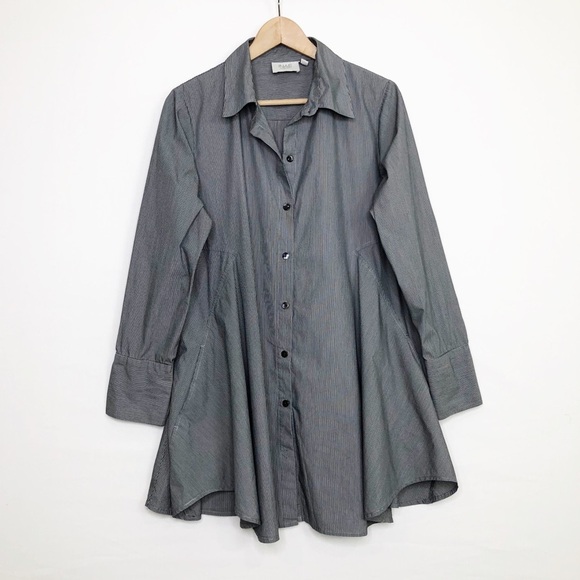 INAE Collection, pinstripe, gray tunic, shirt, dress - Picture 1 of 11